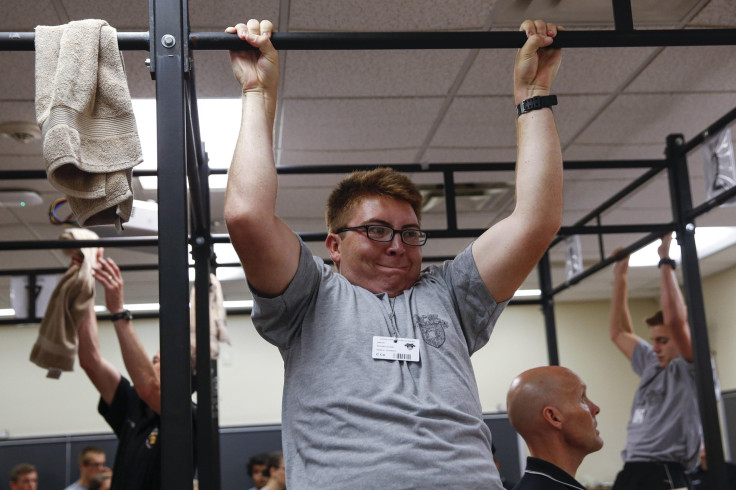 Cadets for the U.S. Military Academy at West Point class of 2018 participate in physical exercises