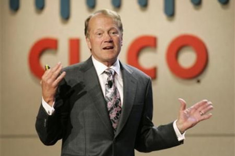 John Chambers, CEO of Cisco Systems, speaks during a news conference at at the 2010 International Consumer Electronics Show (CES) in Las Vegas