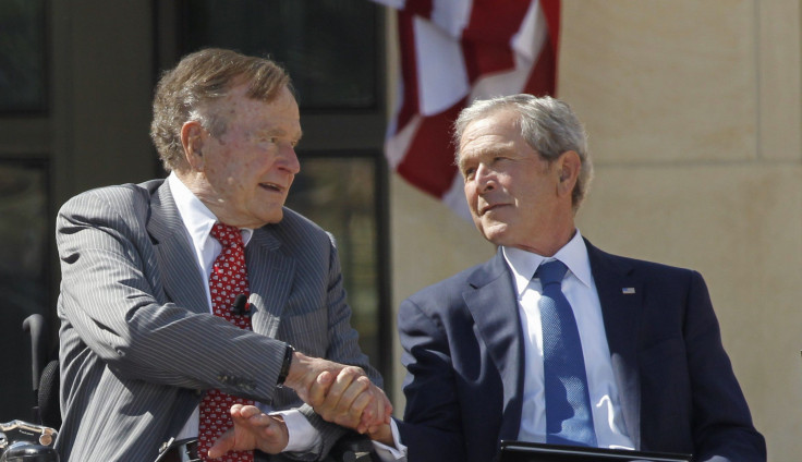 George W Bush with his father