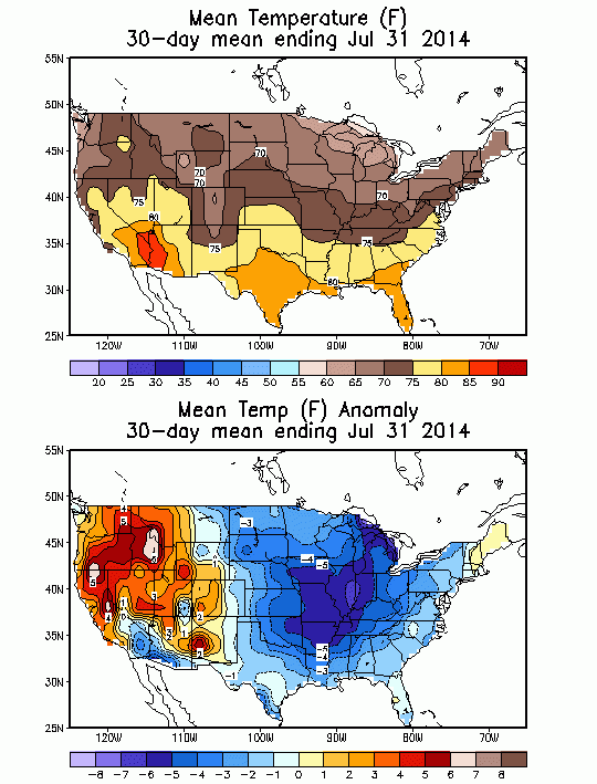 July 2014 Temperature Anamolies