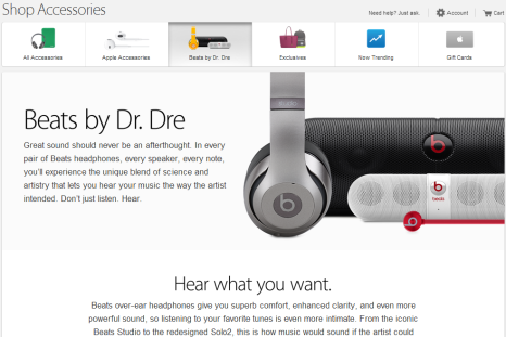 Apple Store Beats Electronics Page