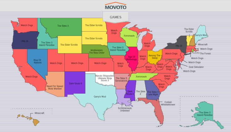 Most Downloaded Games By State