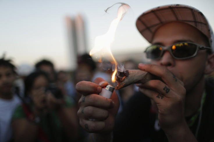 demonstrator smoking giant joint