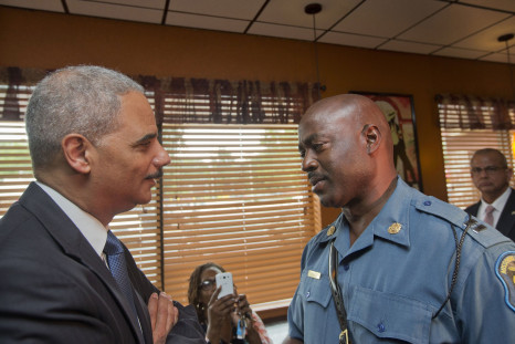 Eric Holder with police captain