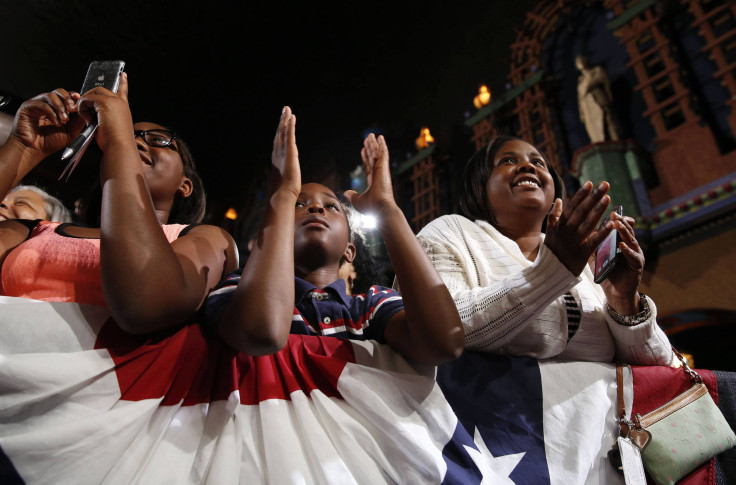 Barack Obama Supporters Applaud-July 30, 2014