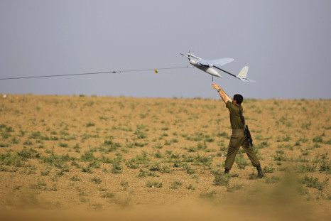 Israeli soldier flying drone