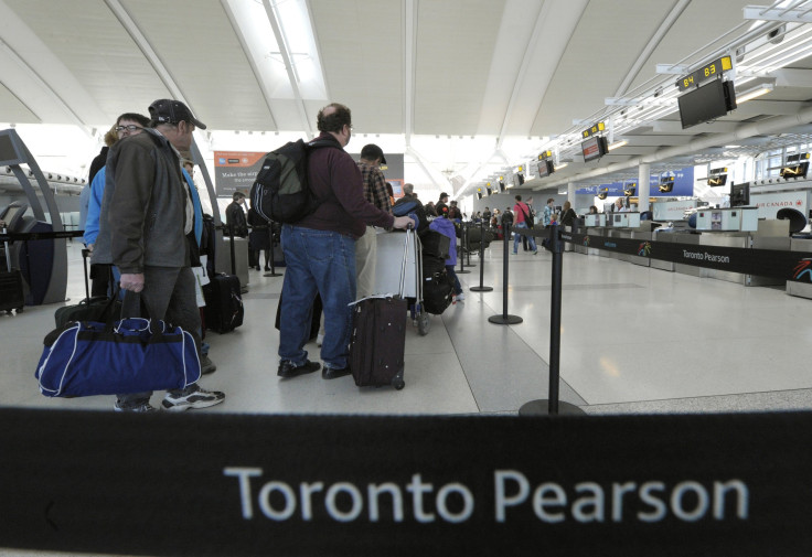 passengers at Toronto's Pearson Airport