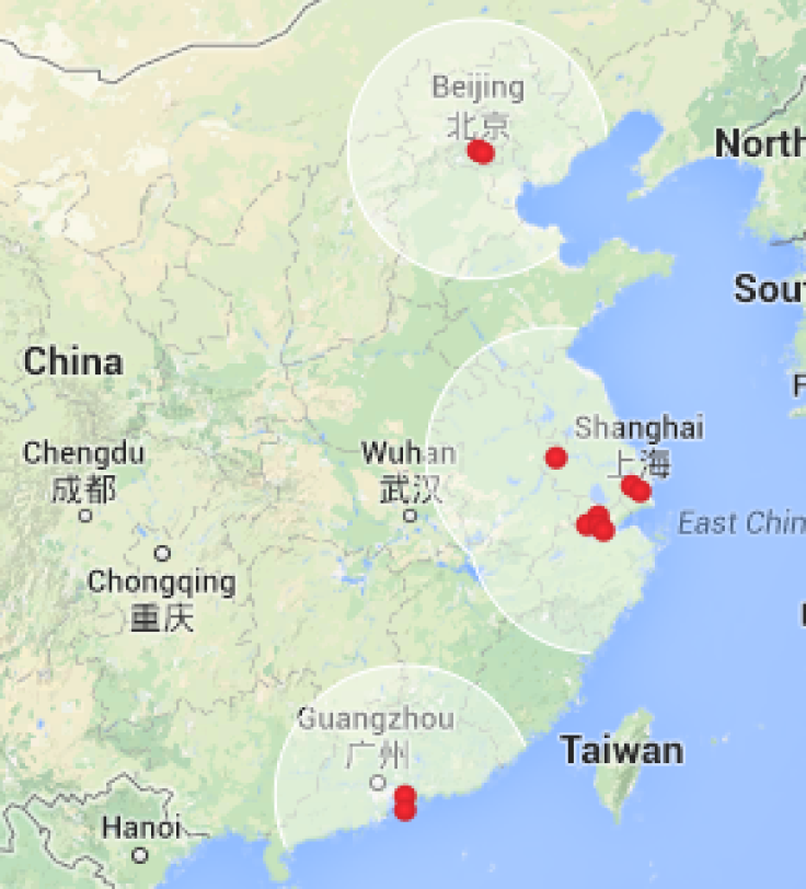 TSLA china map