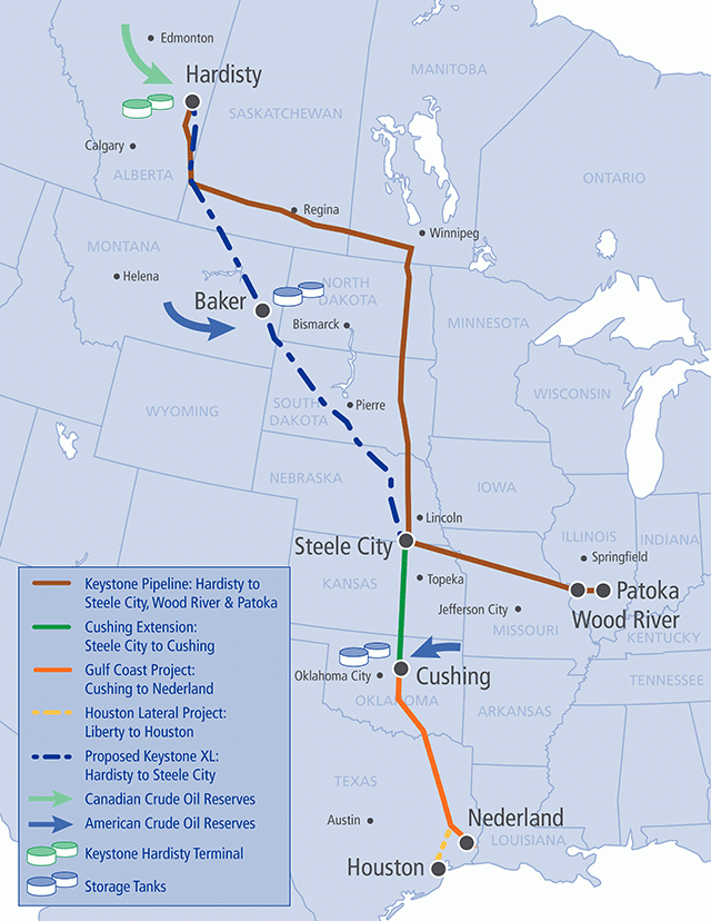 Keystone XL Pipeline Route