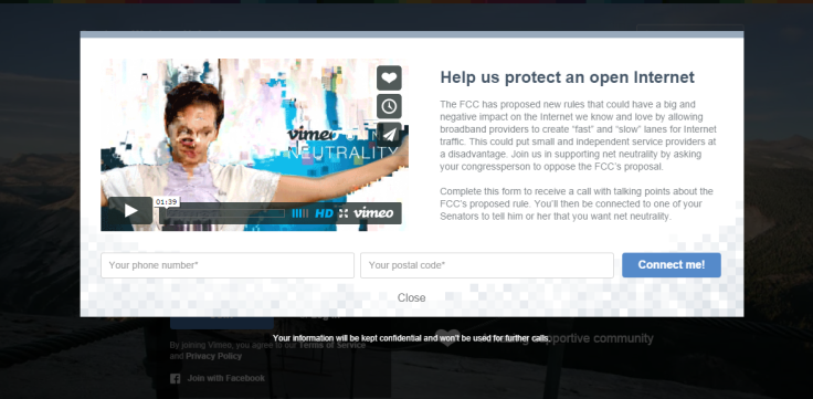 Vimeo Internet Slowdown Protest