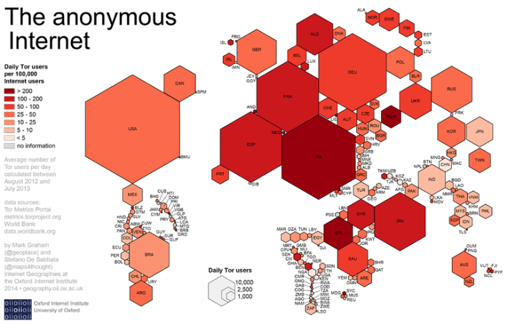 Geography of Tor users