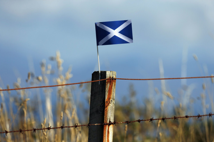 Scottish Saltire On Fence Post 