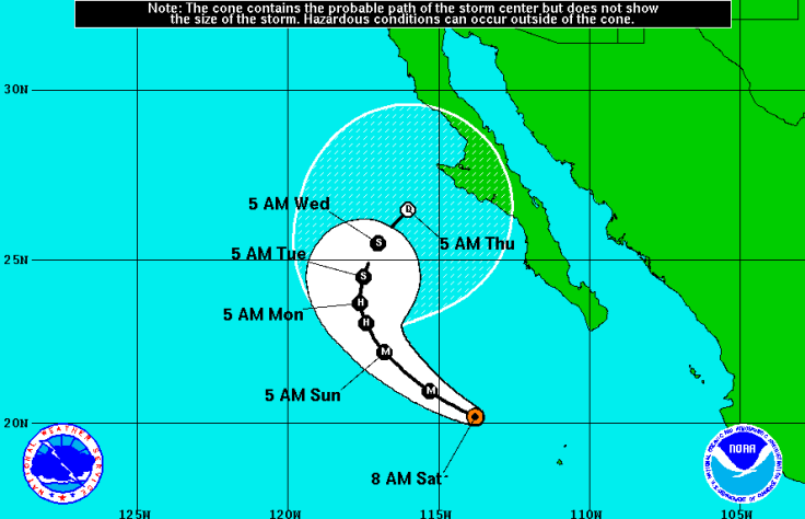 NOAA Hurricane Simon trajectory