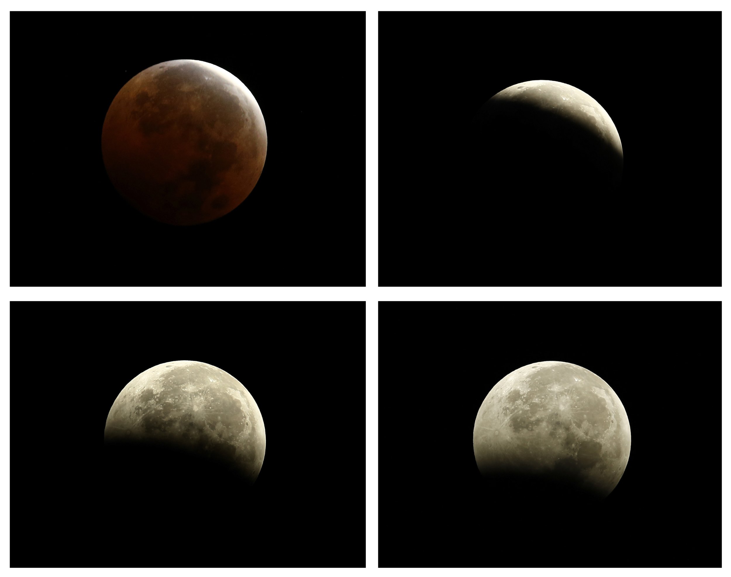 Total Lunar Eclipse Combination Photo