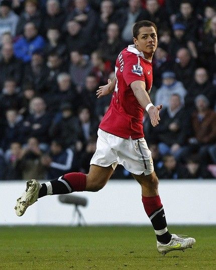 Javier Hernandez scored two goal against Wigan