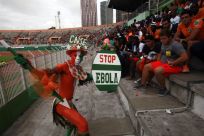Ebola sign at Ivory Coast Cup of Nations match