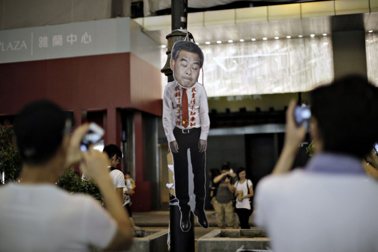 Cutout of Hong Kong Chief Executive Leung Chun-ying, Oct. 19, 2014