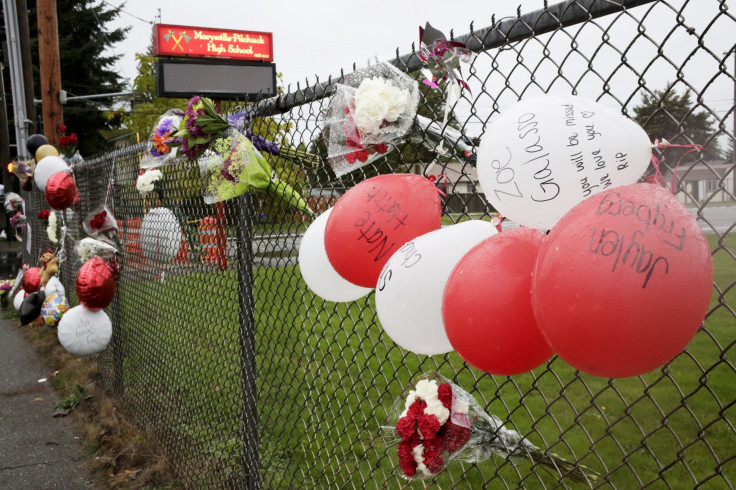 makeshift memorial outside school