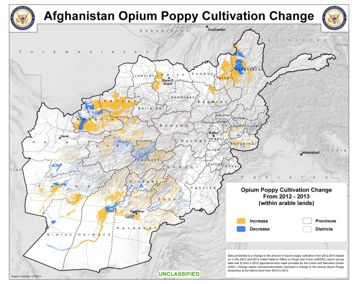 Afghanistan Opium Poppy Cultivation Change