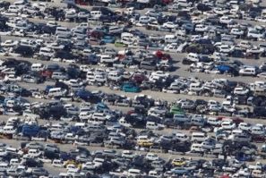 Cars crushed by earthquake and tsunami in 2011