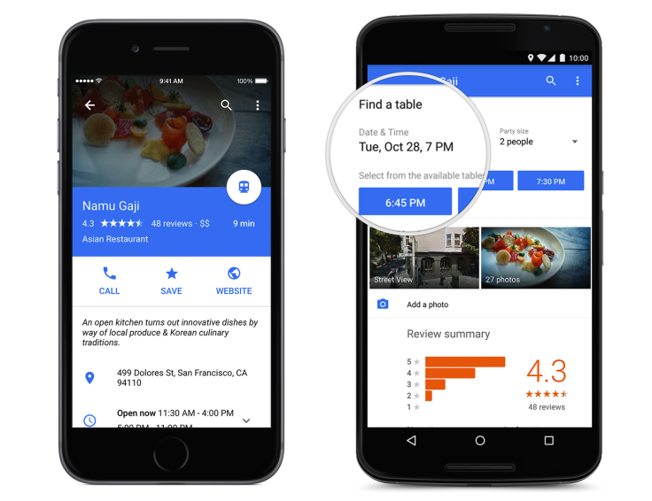 Google-Maps-OpenTable