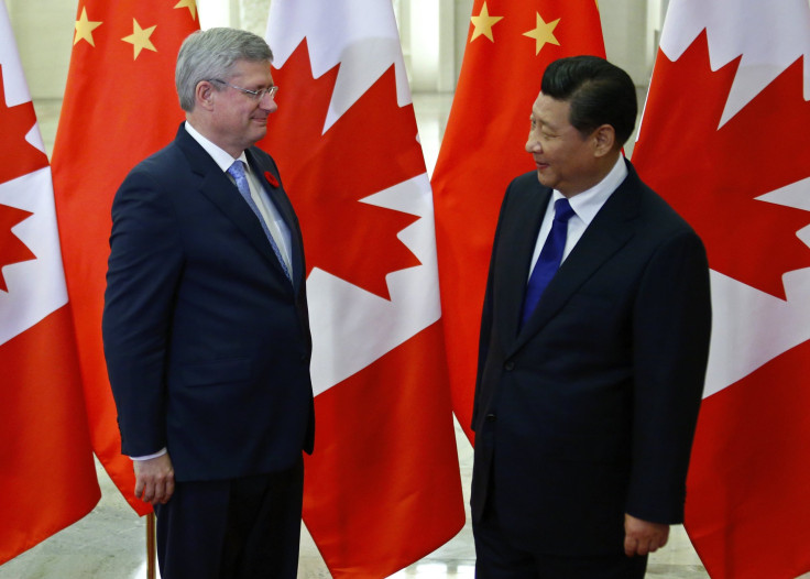 Canadian Prime Minister Stephen Harper, Chinese President Xi Jinping, Nov. 9, 2014