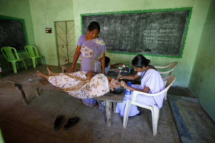 eye examination at a camp in Tamil Nadu