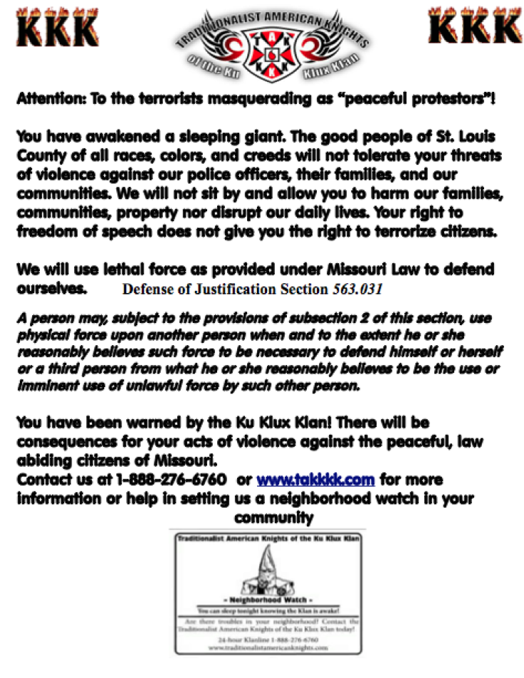 KKK Ferguson Flier