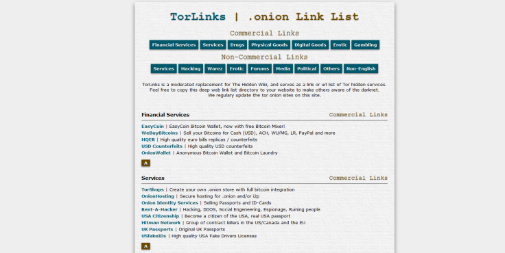 Tor Onion Link List