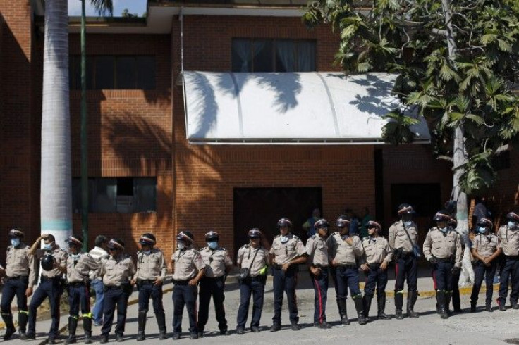Venezuelan Officers Stand Guard