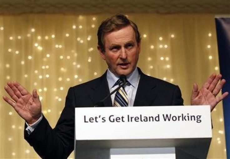 Fine Gael leader Enda Kenny addresses supporters in Dublin