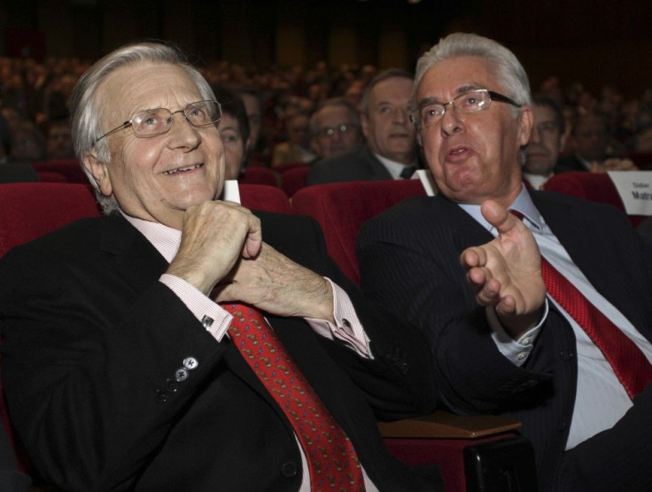 European Central Bank President Trichet and Belgium's Central Bank Governor Quaden take part in a forum on 'Perspectives and Challenges of the Belgian and European economies' in Liege