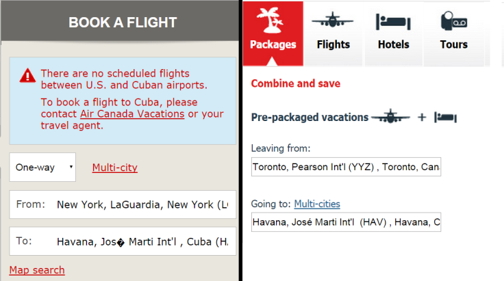 Air Canada Flights To Cuba