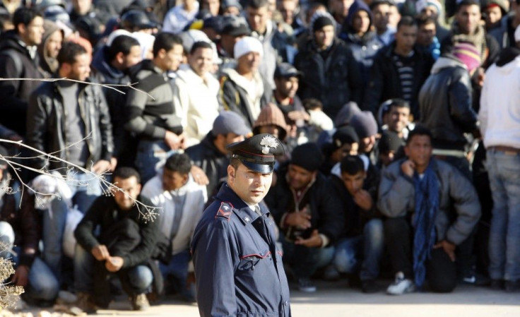 Illegal immigrants at Lampedusa.