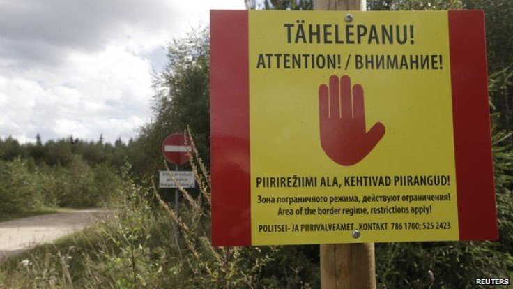 A sign at the Russia-Estonian border