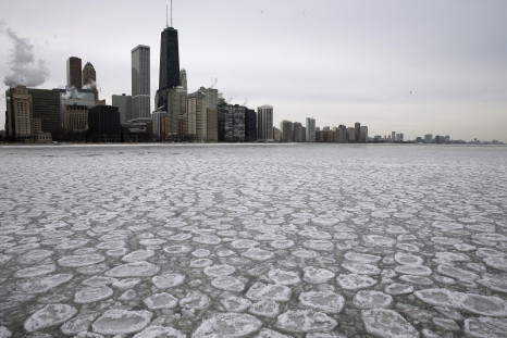 frozen Lake Michigan in Chicago