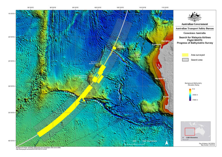 MH370 Bathymetric survey map