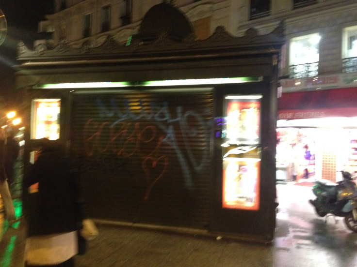 Closed newsstand in Paris after Charlie Hebdo attack
