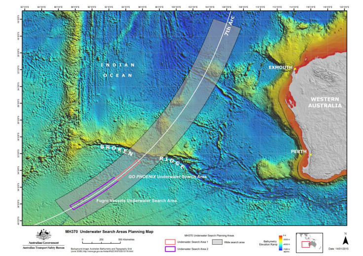 MH370 search map