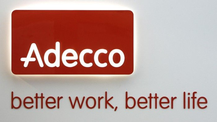 An Adecco logo is pictured at the company's headquarters in Glattbrugg