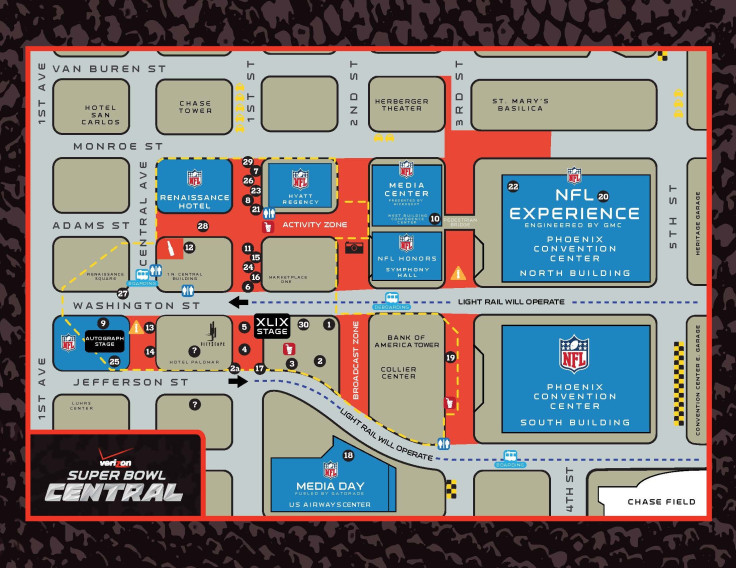 Verizon Super Bowl Central Map