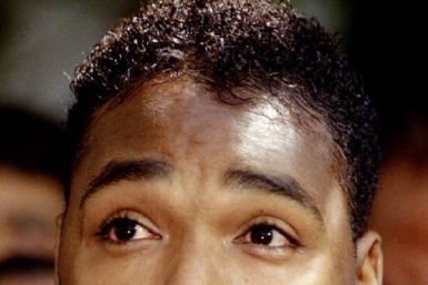 File photo of Rodney King during his May 92 press conference in which he called for an end to the rioting in Los Angeles, following the acquittal of four LAPD officers accused in his beating.