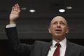 Goldman Sachs Chairman and CEO Lloyd Blankfein is sworn in before testifing at Senate Homeland Security and Governmental Affairs Investigations Subcommittee hearing
