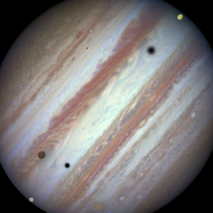 Triple Transit Across Jupiter