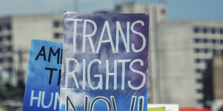 Trans rights protest sign