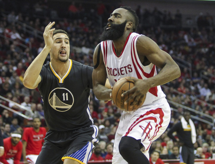 Klay Thompson Warriors James Harden Rockets 2015