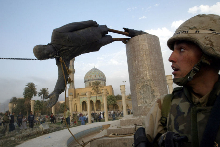 US army Saddam statue