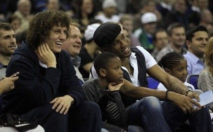 Drogba and Luiz take in the Raptors-Nets game