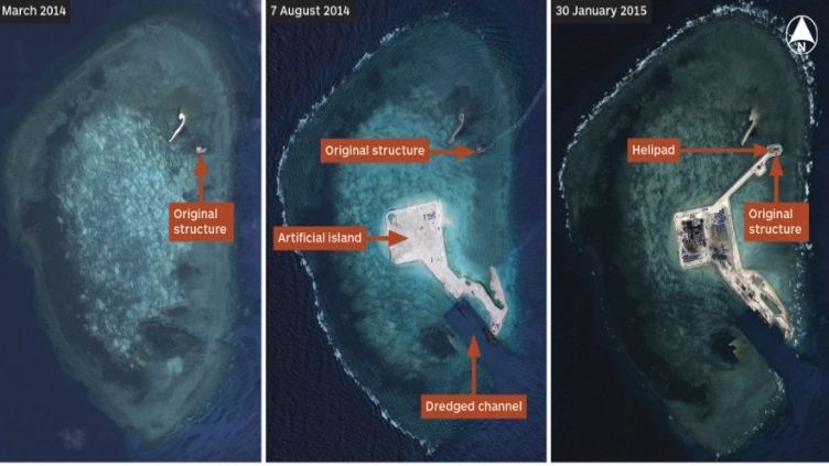 South China Sea Land Reclamation: Satellite Images Show Chinese ...