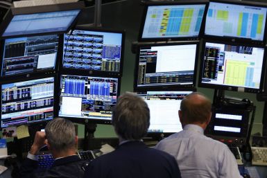 Traders at Bloomberg Terminals